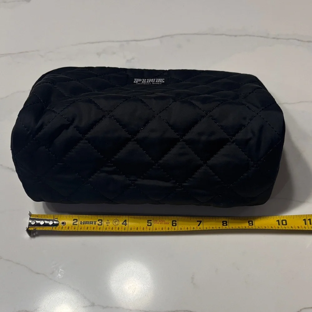 PINK Victoria's Secret Quilted Black Cosmetic Case